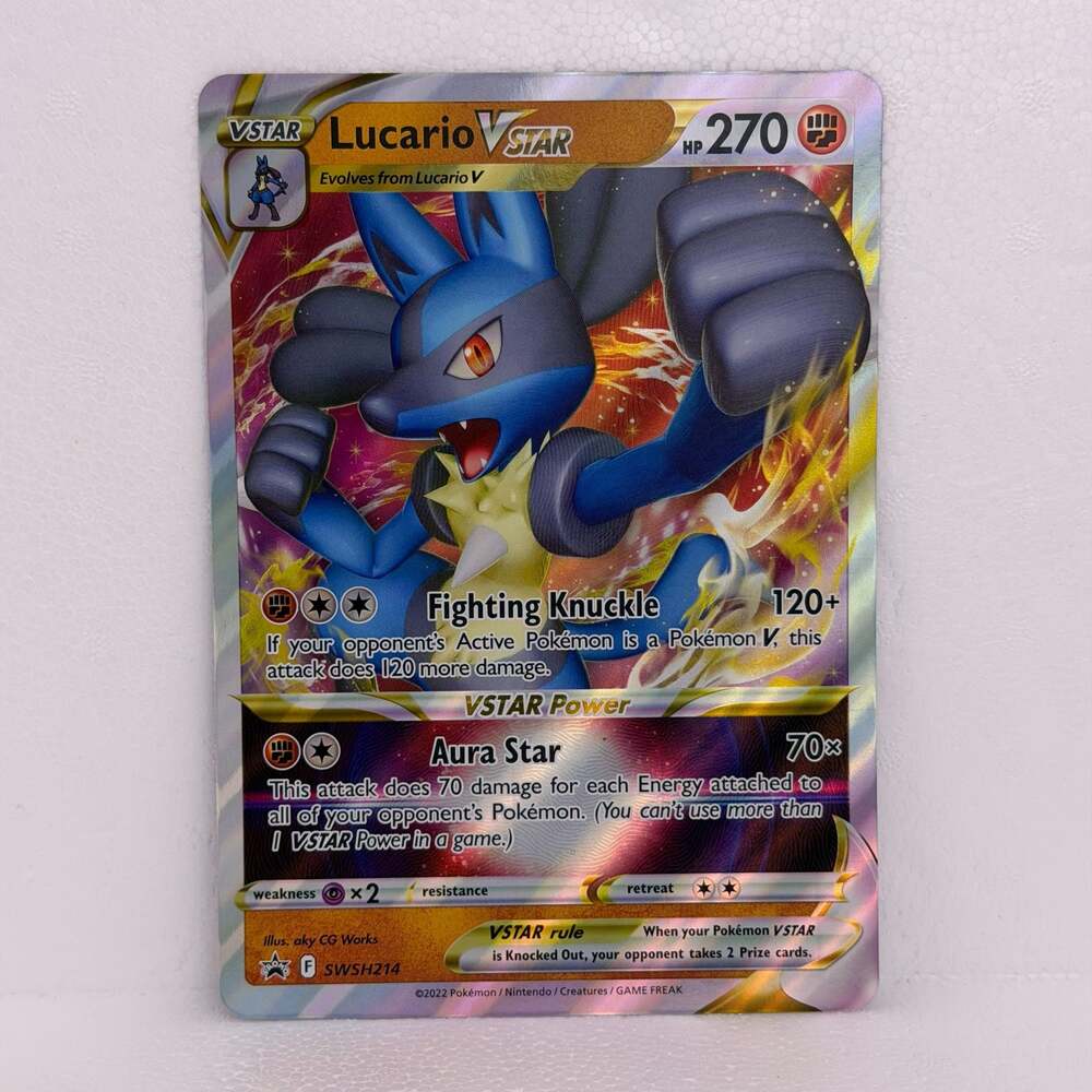 Pokemon Lucario Vstar SWSH214 Black Star Promo Holo Jumbo Card